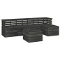 vidaXL Set Divani da Giardino su Pallet 6 pz Legno Pino Grigio Scuro vidaXL Set Divani da Giardino su Pallet 6 pz Legno Pino Grigio Scuro