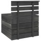 vidaXL Set Divani da Giardino su Pallet 4 pz Legno Pino Grigio Scuro