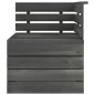 vidaXL Set Divani da Giardino su Pallet 4 pz Legno Pino Grigio Scuro