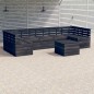 vidaXL Set Divani da Giardino su Pallet 7 pz Legno Pino Grigio Scuro vidaXL Set Divani da Giardino su Pallet 7 pz Legno Pino Grigio Scuro