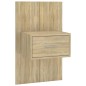 Testiera Letto con Comodini in Legno Multistrato Rovere Sonoma Testiera Letto con Comodini in Legno Multistrato Rovere Sonoma