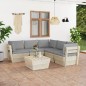 vidaXL Set Divani da Giardino su Pallet 6 pz con Cuscini Legno Abete vidaXL Set Divani da Giardino su Pallet 6 pz con Cuscini Legno Abete