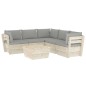 vidaXL Set Divani da Giardino su Pallet 6 pz con Cuscini Legno Abete vidaXL Set Divani da Giardino su Pallet 6 pz con Cuscini Legno Abete