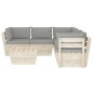 vidaXL Set Divani da Giardino su Pallet 6 pz con Cuscini Legno Abete vidaXL Set Divani da Giardino su Pallet 6 pz con Cuscini Legno Abete