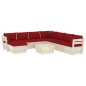 vidaXL Set Divani da Giardino su Pallet 9 pz con Cuscini Legno Abete vidaXL Set Divani da Giardino su Pallet 9 pz con Cuscini Legno Abete