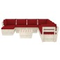 vidaXL Set Divani da Giardino su Pallet 9 pz con Cuscini Legno Abete vidaXL Set Divani da Giardino su Pallet 9 pz con Cuscini Legno Abete