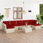 vidaXL Set Divani da Giardino su Pallet 8 pz con Cuscini Legno Abete vidaXL Set Divani da Giardino su Pallet 8 pz con Cuscini Legno Abete