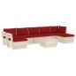 vidaXL Set Divani da Giardino su Pallet 8 pz con Cuscini Legno Abete vidaXL Set Divani da Giardino su Pallet 8 pz con Cuscini Legno Abete