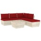 vidaXL Set Divani da Giardino su Pallet 6 pz con Cuscini Legno Abete vidaXL Set Divani da Giardino su Pallet 6 pz con Cuscini Legno Abete