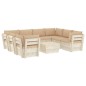 vidaXL Set Divani da Giardino su Pallet 9 pz con Cuscini Legno Abete vidaXL Set Divani da Giardino su Pallet 9 pz con Cuscini Legno Abete