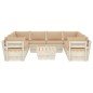 vidaXL Set Divani da Giardino su Pallet 9 pz con Cuscini Legno Abete vidaXL Set Divani da Giardino su Pallet 9 pz con Cuscini Legno Abete