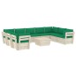 vidaXL Set Divani da Giardino su Pallet 10 pz con Cuscini Legno Abete vidaXL Set Divani da Giardino su Pallet 10 pz con Cuscini Legno Abete