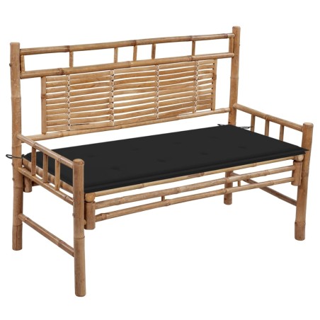 vidaXL Panca da Giardino con Cuscino 120 cm in Bambù