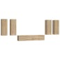 Set di Mobili Porta TV 6 pz Rovere Sonoma in Legno Multistrato Set di Mobili Porta TV 6 pz Rovere Sonoma in Legno Multistrato