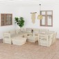vidaXL Set Divani da Giardino su Pallet 10 pz in Legno Abete Impregnato vidaXL Set Divani da Giardino su Pallet 10 pz in Legno Abete Impregnato