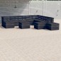 vidaXL Set Divani da Giardino su Pallet 12 pz Legno Pino Grigio Scuro vidaXL Set Divani da Giardino su Pallet 12 pz Legno Pino Grigio Scuro