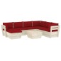 vidaXL Set Divani da Giardino su Pallet 8 pz con Cuscini Legno Abete vidaXL Set Divani da Giardino su Pallet 8 pz con Cuscini Legno Abete