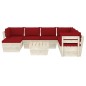 vidaXL Set Divani da Giardino su Pallet 8 pz con Cuscini Legno Abete vidaXL Set Divani da Giardino su Pallet 8 pz con Cuscini Legno Abete