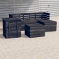 vidaXL Set Divani da Giardino su Pallet 6 pz Legno Pino Grigio Scuro vidaXL Set Divani da Giardino su Pallet 6 pz Legno Pino Grigio Scuro