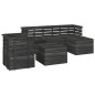 vidaXL Set Divani da Giardino su Pallet 6 pz Legno Pino Grigio Scuro vidaXL Set Divani da Giardino su Pallet 6 pz Legno Pino Grigio Scuro