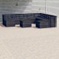 vidaXL Set Divani da Giardino su Pallet 11 pz Legno Pino Grigio Scuro