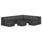 vidaXL Set Divani da Giardino su Pallet 11 pz Legno Pino Grigio Scuro