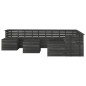 vidaXL Set Divani da Giardino su Pallet 11 pz Legno Pino Grigio Scuro