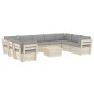 vidaXL Set Divani da Giardino su Pallet 10 pz con Cuscini Legno Abete vidaXL Set Divani da Giardino su Pallet 10 pz con Cuscini Legno Abete