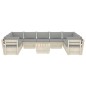 vidaXL Set Divani da Giardino su Pallet 10 pz con Cuscini Legno Abete vidaXL Set Divani da Giardino su Pallet 10 pz con Cuscini Legno Abete