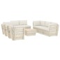vidaXL Set Divani da Giardino su Pallet 9 pz con Cuscini Legno Abete 