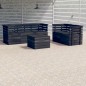 vidaXL Set Divani da Giardino su Pallet 6 pz Legno Pino Grigio Scuro vidaXL Set Divani da Giardino su Pallet 6 pz Legno Pino Grigio Scuro