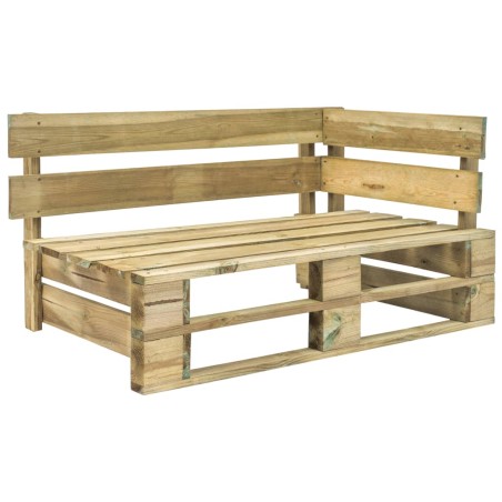 vidaXL Divano Angolare da Giardino Pallet Legno Pino Impregnato Verde