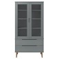 Vetrina MOLDE Grigia 90x35x175 cm in Legno Massello di Pino Vetrina MOLDE Grigia 90x35x175 cm in Legno Massello di Pino