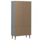 Vetrina MOLDE Grigia 90x35x175 cm in Legno Massello di Pino Vetrina MOLDE Grigia 90x35x175 cm in Legno Massello di Pino