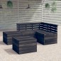 vidaXL Set Divani da Giardino su Pallet 5 pz Legno Pino Grigio Scuro vidaXL Set Divani da Giardino su Pallet 5 pz Legno Pino Grigio Scuro