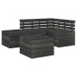 vidaXL Set Divani da Giardino su Pallet 5 pz Legno Pino Grigio Scuro vidaXL Set Divani da Giardino su Pallet 5 pz Legno Pino Grigio Scuro