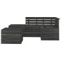 vidaXL Set Divani da Giardino su Pallet 5 pz Legno Pino Grigio Scuro vidaXL Set Divani da Giardino su Pallet 5 pz Legno Pino Grigio Scuro