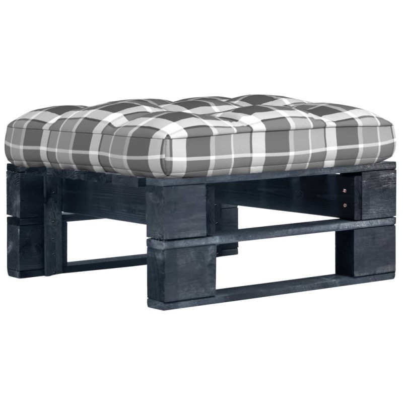 vidaXL Ottomana da Giardino Pallet in Legno di Pino Impregnato Nero vidaXL Ottomana da Giardino Pallet in Legno di Pino Impregnato Nero
