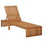 vidaXL Lettino Prendisole con Cuscino in Legno Massello di Acacia vidaXL Lettino Prendisole con Cuscino in Legno Massello di Acacia