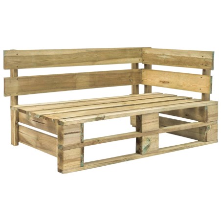 vidaXL Divano Angolare da Giardino Pallet Legno Pino Impregnato Verde