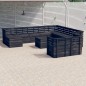 vidaXL Set Divani da Giardino su Pallet 10 pz Legno Pino Grigio Scuro