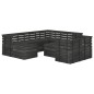 vidaXL Set Divani da Giardino su Pallet 10 pz Legno Pino Grigio Scuro