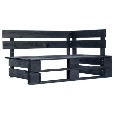 vidaXL Divano Angolare da Giardino Pallet Legno Pino Impregnato Nero