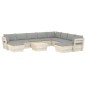 vidaXL Set Divani da Giardino su Pallet 11 pz con Cuscini Legno Abete vidaXL Set Divani da Giardino su Pallet 11 pz con Cuscini Legno Abete