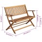 vidaXL Panca da Giardino con Cuscino 120 cm in Massello di Acacia