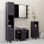 Armadio da Bagno Grigio Lucido 30x30x179 cm in Truciolato Armadio da Bagno Grigio Lucido 30x30x179 cm in Truciolato