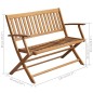 vidaXL Panca da Giardino con Cuscino 120 cm in Massello di Acacia