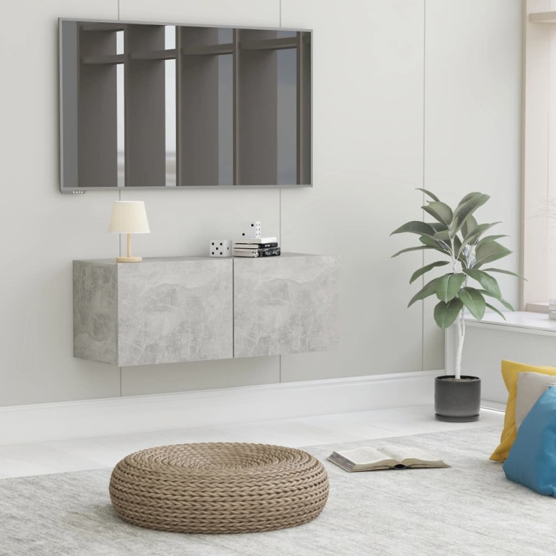Mobile TV Grigio Cemento 80x30x30 cm in Truciolato Mobile TV Grigio Cemento 80x30x30 cm in Truciolato