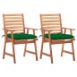 vidaXL Sedie da Pranzo da Esterni con Cuscini 2 pz Massello di Acacia vidaXL Sedie da Pranzo da Esterni con Cuscini 2 pz Massello di Acacia