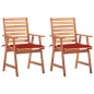 vidaXL Sedie da Pranzo da Esterni con Cuscini 2 pz Massello di Acacia vidaXL Sedie da Pranzo da Esterni con Cuscini 2 pz Massello di Acacia